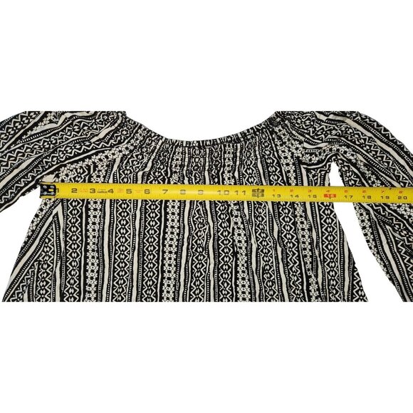 Express Women's‎ Long Sleeve Boho Black & White Dress S - Picture 2 of 6